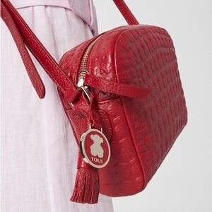 🐦‍🔥 TOUS Red Leather Sherton Crossbosy Bag